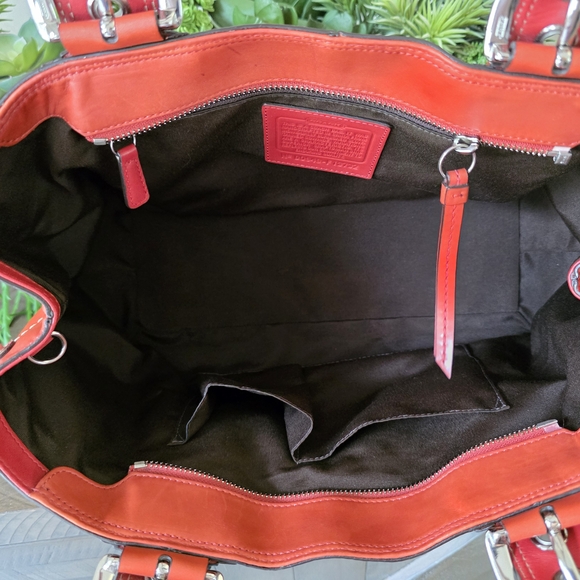 Coach Soho Y2K Pleated Leather Shoulder Bag Large Tote Burnt Orange - Picture 15 of 16